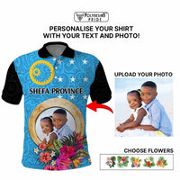 Sanma Province Custom Polo Shirt With Photo Vanuatuan Boar's Tusk Flag Multicolored