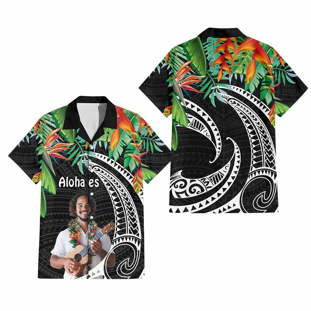 Custom Photo Polynesian Tribal Tattoo with Tropical Vibe Hawaiian Shirt