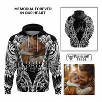 Custom Upload Photo Happy Father's Day - Best Dad Ever Hoodie Polynesian Plumeria Tribal Art