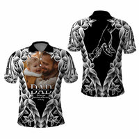 Custom Upload Photo Happy Father's Day - Best Dad Ever Polo Shirt Polynesian Plumeria Tribal Art