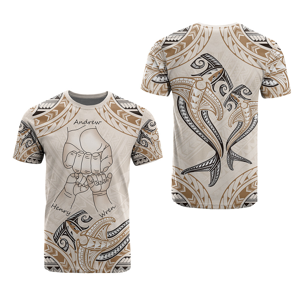 Custom Fist Bump Father's Day Sign T Shirt Polynesian Shark Tribal Tattoo