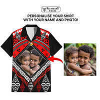 Custom Photo Tonga Hawaiian Shirt Polynesian Pattern Mixed Ngatu Kupesi