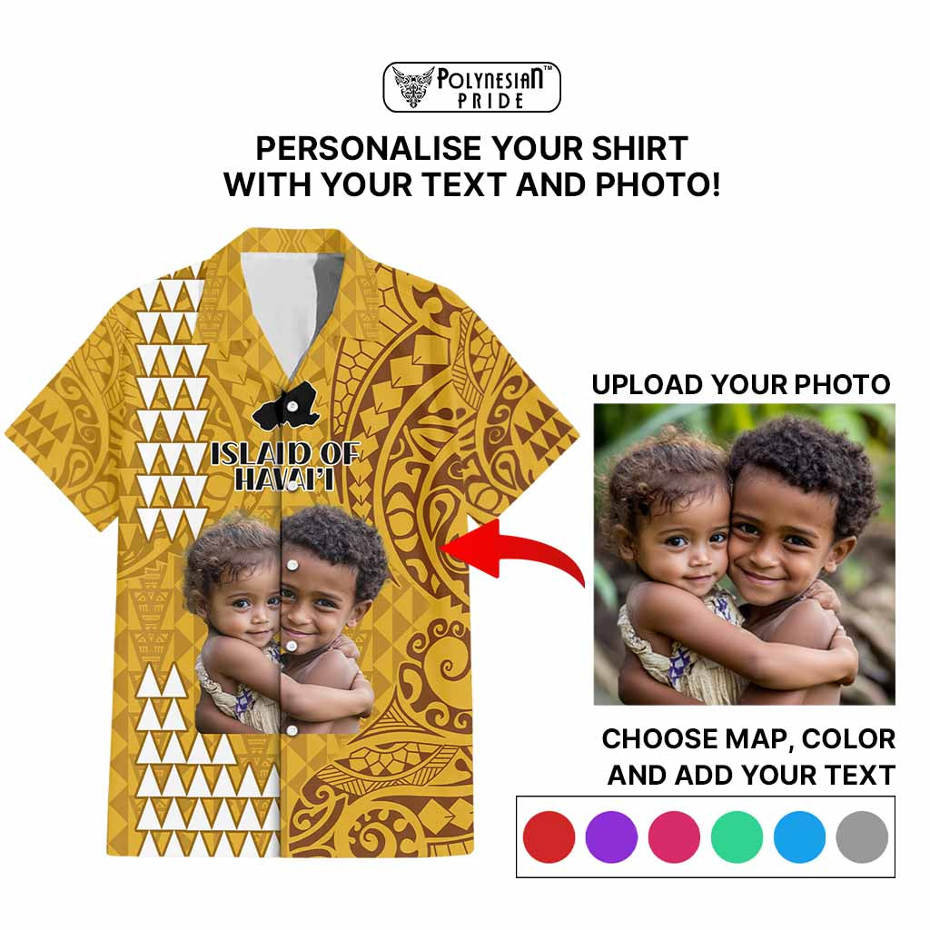 Custom Island of Hawaii Hawaiian Shirt Kakau Mixed Polynesian Tribal