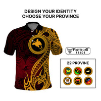 Custom Provinces of Papua New Guinea Polo Shirt Bird of Paradise Polynesian Tribal - Polynesian Pride