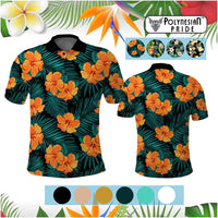 Custom Polynesia Summer Vibes Polo Shirt Tropical Flowers Pastel Style
