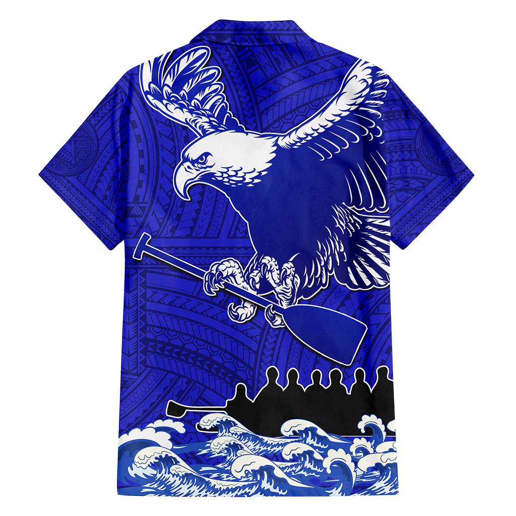 Custom American Samoa Fautasi Race Hawaiian Shirt Eagle With Polynesian Pattern