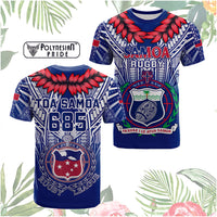 Custom Samoa Rugby T Shirt Custom Text And Number With Toa Samoa, Manu Samoa And Manu Samoa 7s Logo - Polynesian Pride