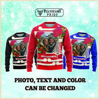 Custom Photo Kia Ora New Zealand Knitted Sweatshirt Pohotukawa Kiwi Santa Meri Kirihimete