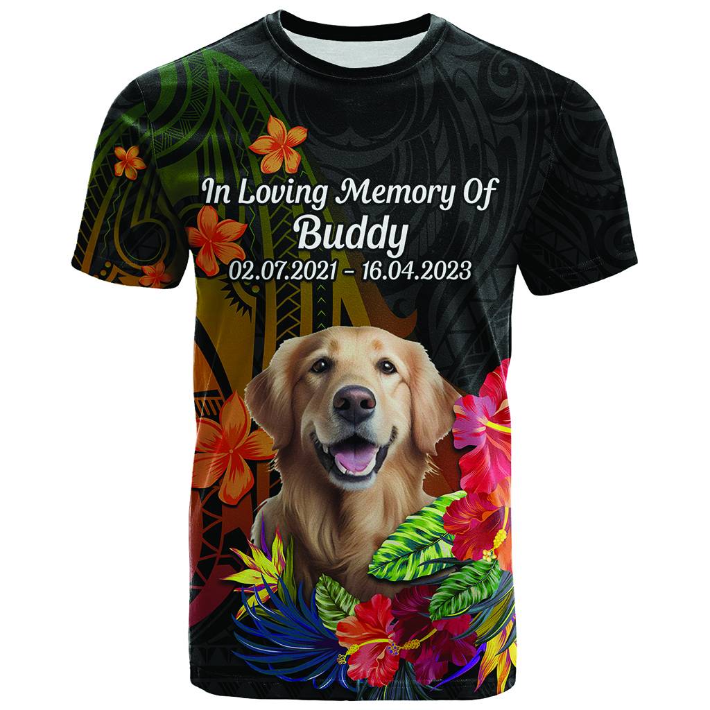 Custom Photo In Loving Memory T Shirt Polynesian Memorial Gift For Family And Pet Lovers