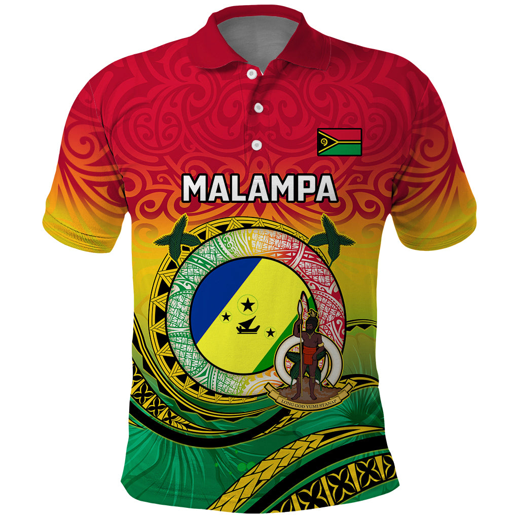 Custom Vanuatu Provinces Polo Shirt Coat Of Arms Mix Flag - Polynesian Pride