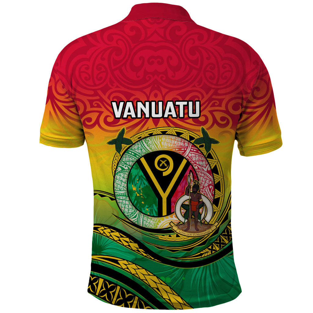 Custom Vanuatu Provinces Polo Shirt Coat Of Arms Mix Flag - Polynesian Pride