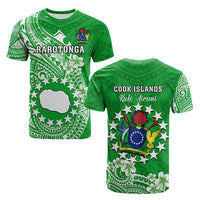 Custom Cook Islands T Shirt Islands Map Plumeria With Polynesian Tattoo