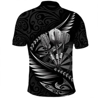 Custom New Zealand Darts Polo Shirt Aotearoa Maori Silver Fern Dart's Name