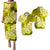 Polynesian Matching Couple Outfit Floral Tribal Puletasi Dress and Hawaiian Shirt Yellow LT9 - Polynesian Pride