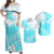 Polynesian Tribal Tattoo Retro Couple Off Long Dress and Hawaiian Shirt Aqua Screen Color LT9 Aqua - Polynesian Pride