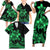 Polynesian Matching Outfit For Family Plumeria Flowers Bodycon Dress Hawaiian Shirt Polynesian Tribal Green Vibe LT9 - Polynesian Pride