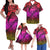 Hawaii Family Matching Outfit Polynesian Tribal Flowers Pattern Off Shoulder Long Sleeve Dress And Shirt - Polynesian Pride