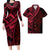 Hawaii Red Matching Outfit For Couples Hawaii Polynesian Tribal Bodycon Dress And Hawaii Shirt - Polynesian Pride