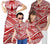 Red Hawaii Matching Family Outfit Polynesian Tribal Pattern Bodycon Dress And Hawaii Shirt - Polynesian Pride