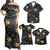 Polynesian Tribal Family Set Matching Outfits Hawaii Flowers Plumeria Off Shoulder Long Sleeve Dress And Shirt - Polynesian Pride