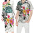 Hawaii Floral White Matching Outfit For Couples Hibiscus Flower Bodycon Dress And Hawaii Shirt - Polynesian Pride