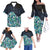 Polynesian Family Matching Outfits Hawaiian Flowers Off Shoulder Long Sleeve Dress And Shirt Family Set Clothes - Polynesian Pride