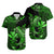 Polynesian Matching Dress and Hawaiian Shirt Hawaii Kakau Kanaka with Tribal Hammerhead Shark Green LT14 - Polynesian Pride