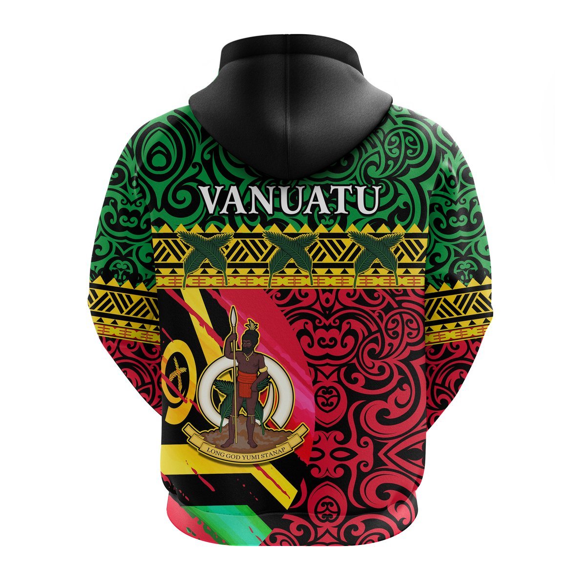 Custom Vanuatu Dreamy Zip Hoodie Flag and Pattern LT13 - Polynesian Pride