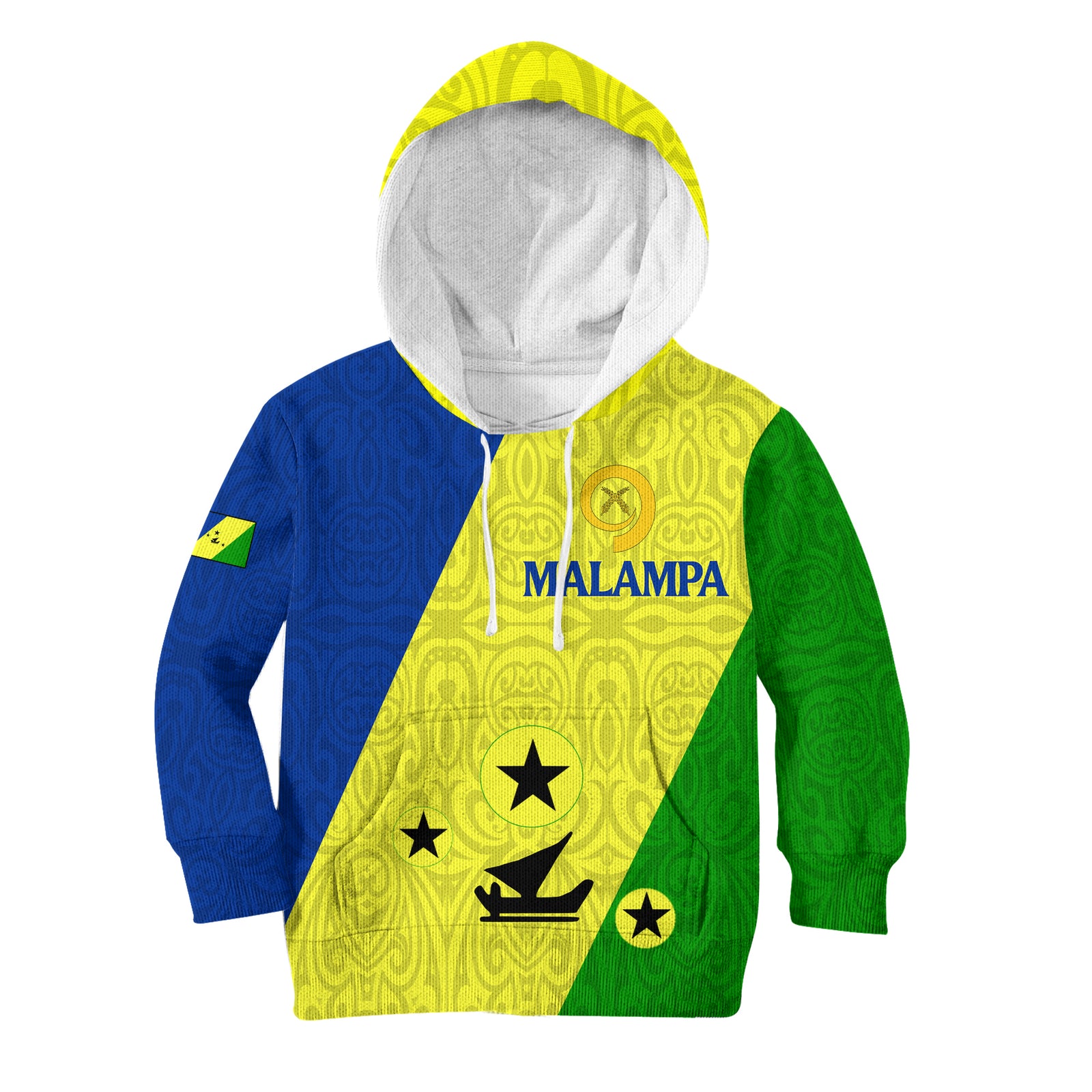 Vanuatu Malampa Province Kid Hoodie Flag Style LT01 Yellow - Polynesian Pride