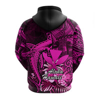 Hawaii Islands Hoodie Maui Map Hawaiian Shark With Tropical Flowers LT14 - Polynesian Pride