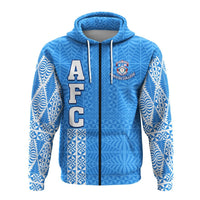 Apifoou College Tonga Zip Hoodien Pattern AFC Lovers LT13 Unisex Blue - Polynesian Pride