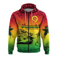 Vanuatu Peaceful Zip Hoodie Independence Anniversary LT13 - Polynesian Pride
