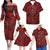 Red Matching Outfits For Family Polynesian Tribal Style Off Shoulder Long Sleeve Dress And Shirt Family Set Clothes - Polynesian Pride