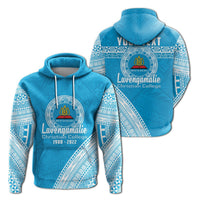 Custom Lavengamalie College Tonga Hoodie Happy 42nd Anniversary LT13 Hoodie Blue - Polynesian Pride