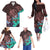 Family Matching Outfits Polynesian Tribal Turtle Hawaii Flowers Off Shoulder Long Sleeve Dress And Shirt Family Set Clothes - Polynesian Pride