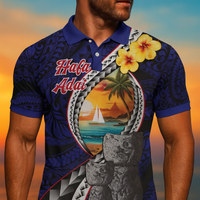 Hafa Adai Guam Seal Latte Stones Artwork Polo Shirt