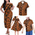 Polynesian Family Matching Outfits Hawaii Polynesian Tribal Orange Off Shoulder Long Sleeve Dress And Shirt - Polynesian Pride