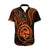 Polynesian Matching Dress and Hawaiian Shirt Guam Coat of Arms with Polynesian Tribal Tattoo Orange Version LT9 - Polynesian Pride