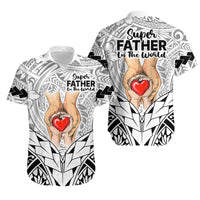 Polynesian Father's Day Gift For Dad Matching Dress and Hawaiian Shirt Super Father In The World Black Polynesian Pattern LT9 - Polynesian Pride