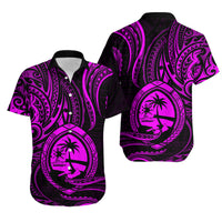 Polynesian Matching Dress and Hawaiian Shirt Guam Coat of Arms with Polynesian Tribal Tattoo Purple Version LT9 - Polynesian Pride