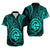 Polynesian Matching Dress and Hawaiian Shirt Guam Coat of Arms with Polynesian Tribal Tattoo Turquoise Version LT9 - Polynesian Pride