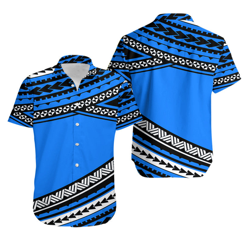 Polynesian Hawaiian Shirt Simple Blue LT6 Blue - Polynesian Pride