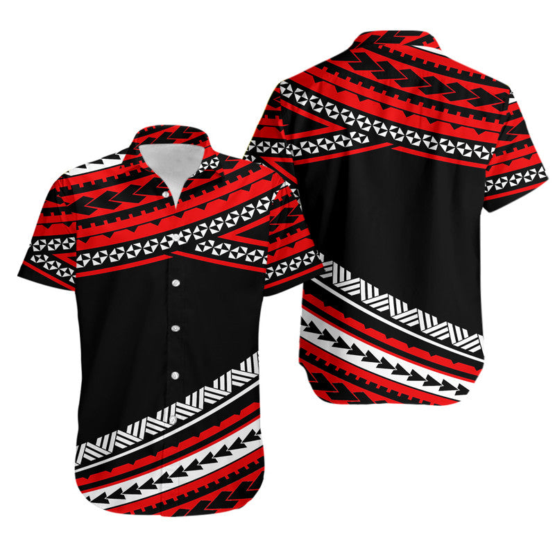 Polynesian Matching Dress and Hawaiian Shirt Simple Red LT6 - Polynesian Pride