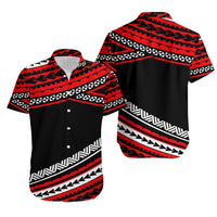 Polynesian Matching Dress and Hawaiian Shirt Simple Red LT6 - Polynesian Pride