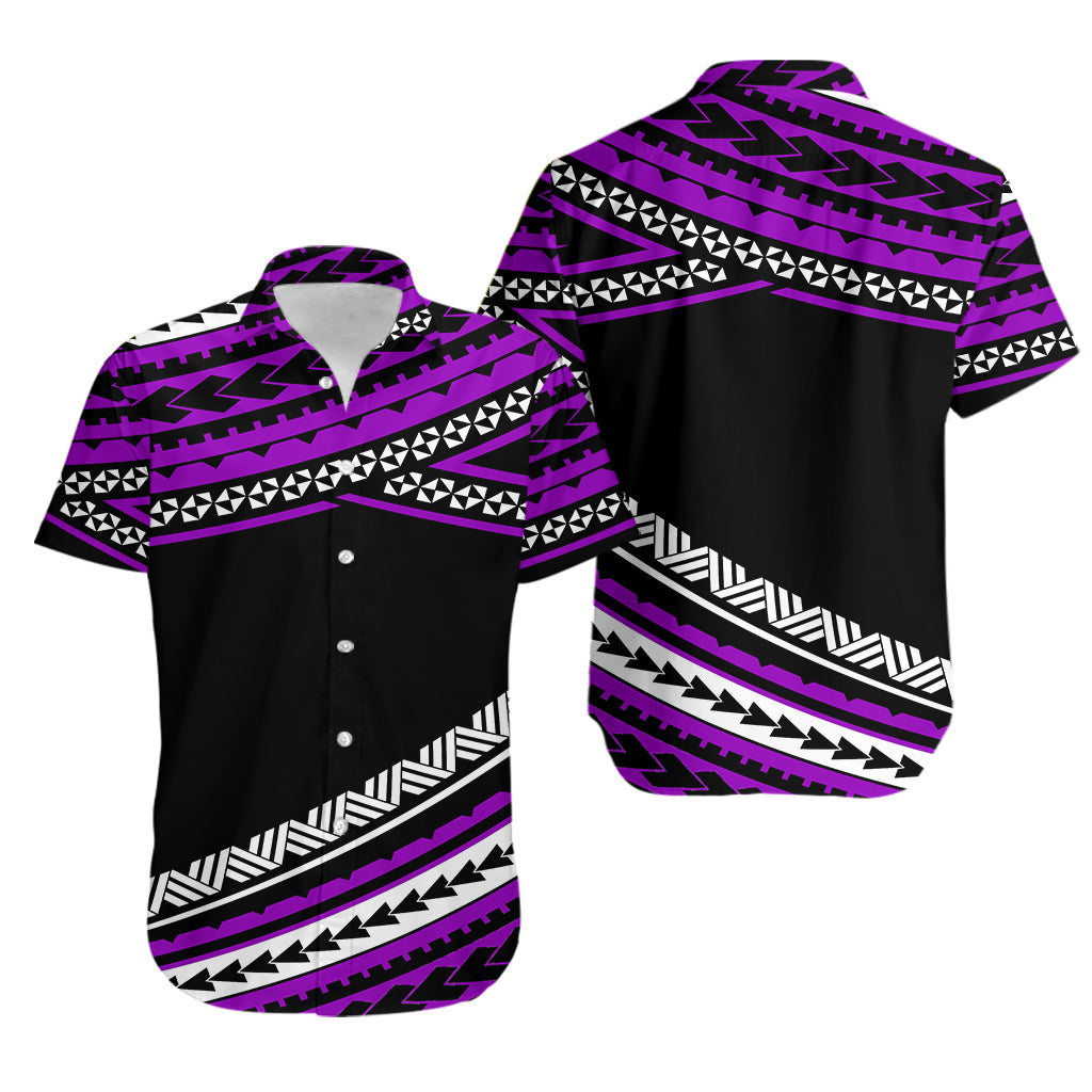 Polynesian Couples Matching Outfits Combo Long Sleeve Dress Simple Purple No.1 LT6 - Polynesian Pride