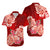 Polynesian Couple Matching Outfit Floral Tribal Combo Short Sleeve Bodycon Long Dress and Hawaiian Shirt Red LT9 - Polynesian Pride