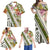 Samoan Tribal Family Matching Outfit Hawaii Tropical Flowers Off Shoulder Long Sleeve Dress And Shirt - Polynesian Pride