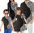 Black And White Polynesian Matching Outfits For Family Hawaii Tropical Off Shoulder Long Sleeve Dress And Shirt Family Set Clothes - Polynesian Pride