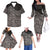 Polynesian Matching Clothes For Family Hawaii Hibiscus Flowers Off Shoulder Long Sleeve Dress And Shirt Family Set Clothes - Polynesian Pride