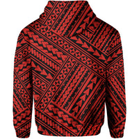 Samoa Hoodie Polynesian Pattern Red Color